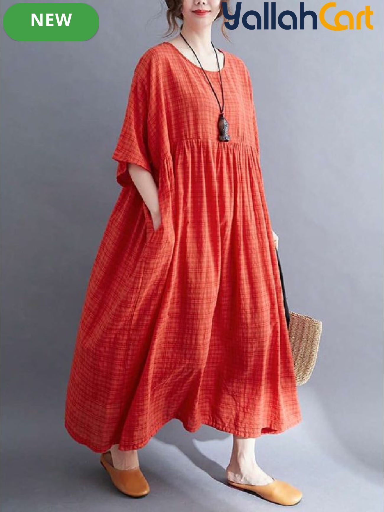 Women’s Elegant Red Plaid Halloween Maxi Dress
