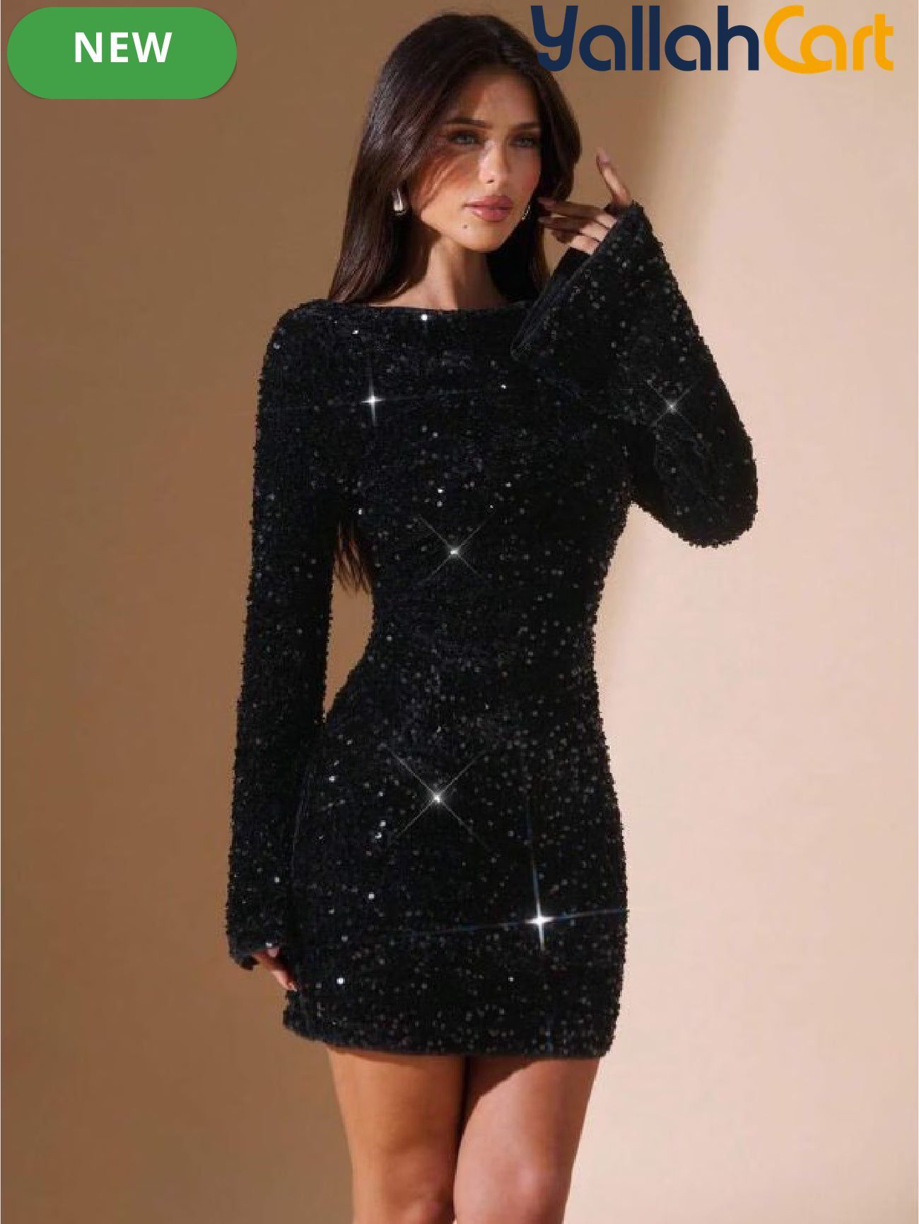 BAE Black Sequin Mini Dress