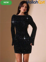 BAE Black Sequin Mini Dress