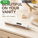 White Rose Golden Travel Hair Straightener – Ceramic Flat Iron with Travel Bag