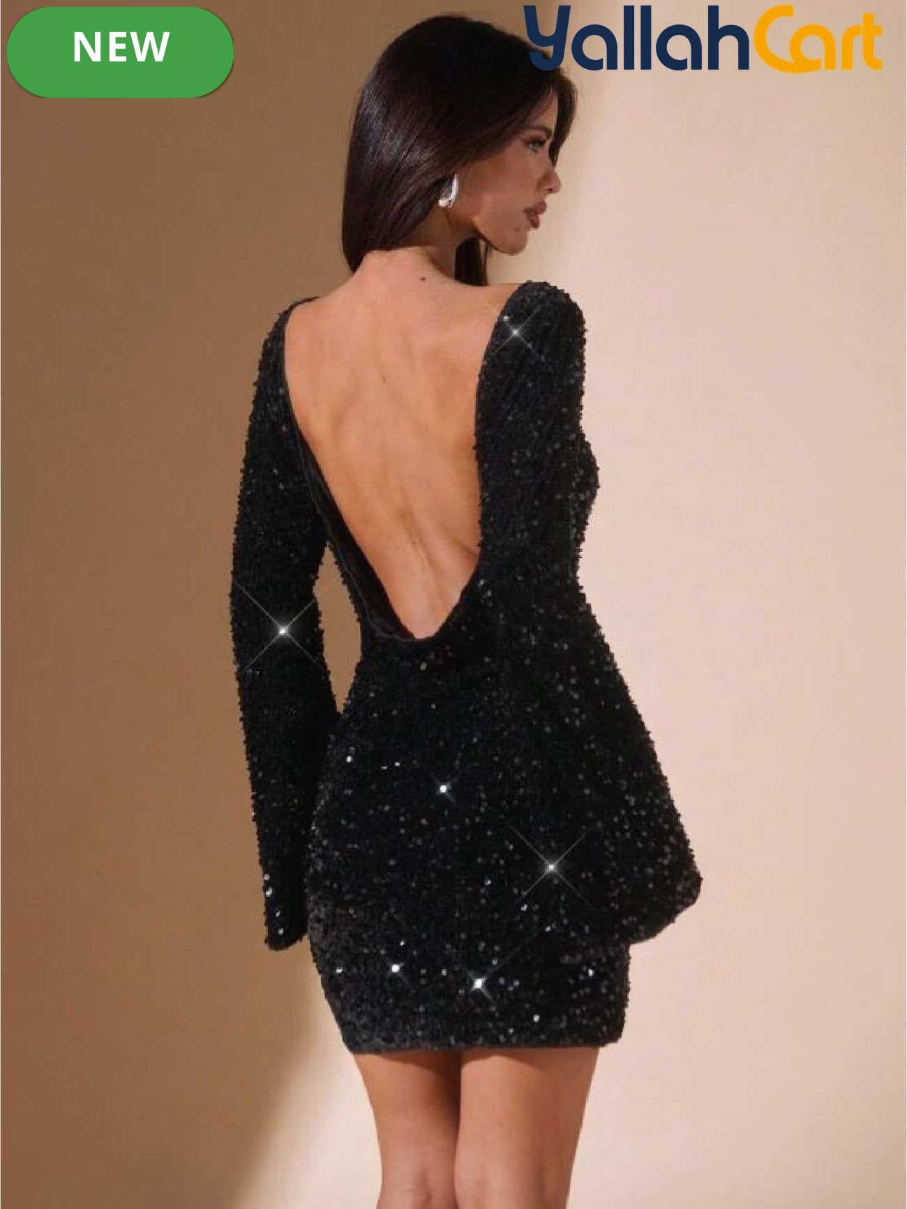 BAE Black Sequin Mini Dress
