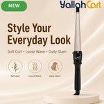 Professional Tapered Curling Wand with Negative Ion Technology – Champagne