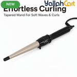 Professional Tapered Curling Wand with Negative Ion Technology – Champagne