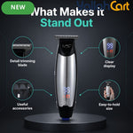 Men's Silvery Cordless Hair Trimmer & Clipper Kit with LCD Display