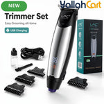 Men's Silvery Cordless Hair Trimmer & Clipper Kit with LCD Display