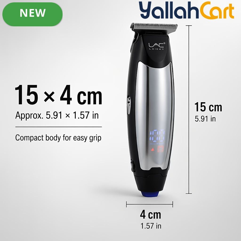 Men's Silvery Cordless Hair Trimmer & Clipper Kit with LCD Display