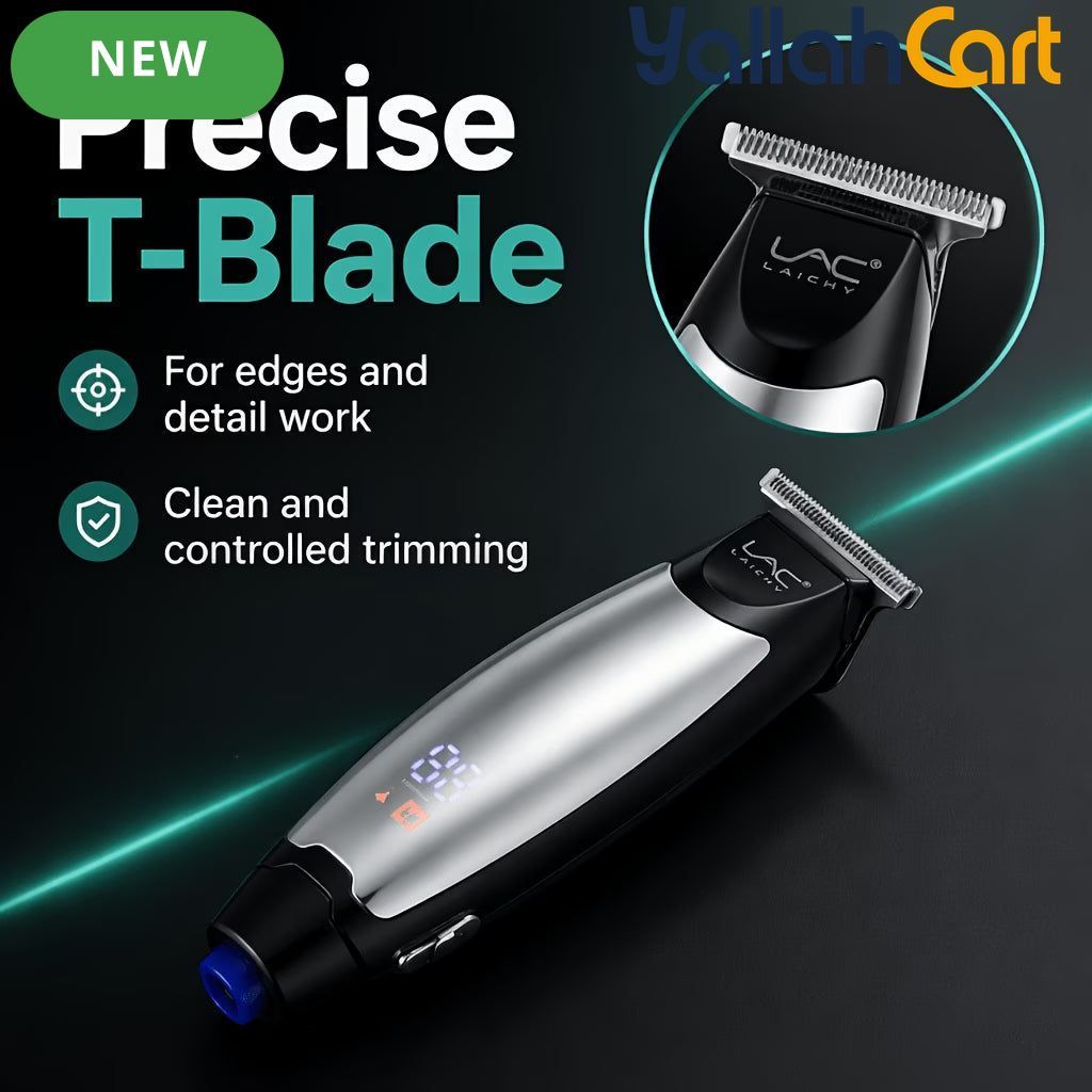 Men's Silvery Cordless Hair Trimmer & Clipper Kit with LCD Display