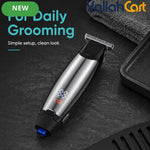 Men's Silvery Cordless Hair Trimmer & Clipper Kit with LCD Display