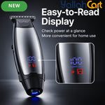 Men's Silvery Cordless Hair Trimmer & Clipper Kit with LCD Display