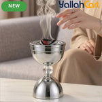 Luxury Stainless Steel Incense Holder – Chrome-Plated Crystal Detail with Spherical Base
