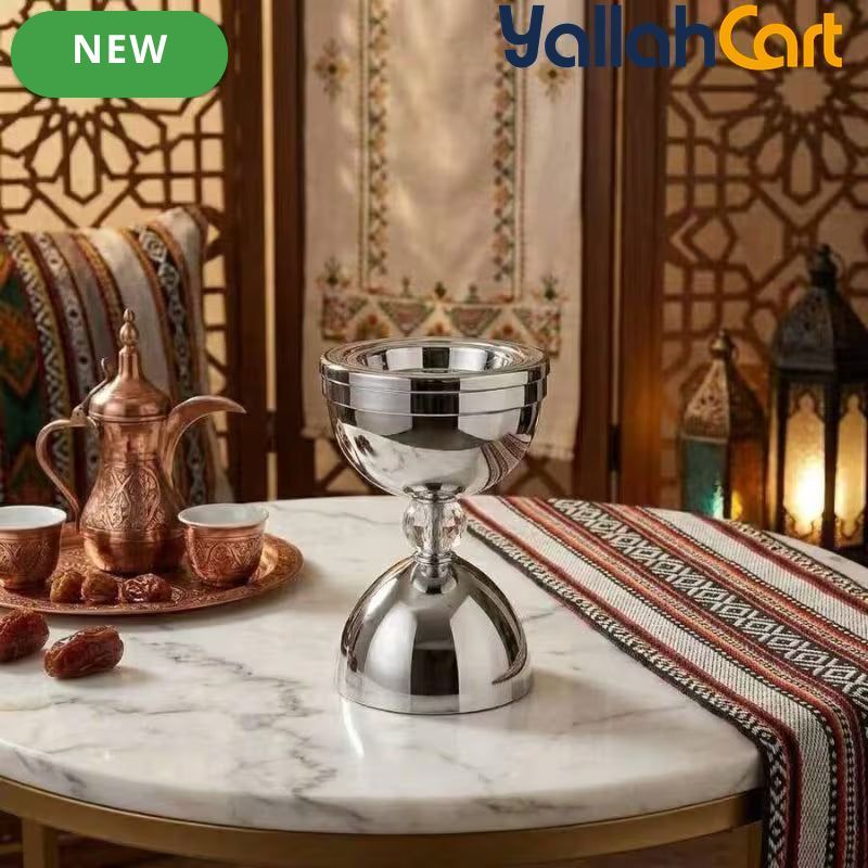 Luxury Stainless Steel Incense Holder – Chrome-Plated Crystal Detail with Spherical Base