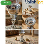 Luxury Stainless Steel Incense Holder – Chrome-Plated Crystal Detail with Spherical Base