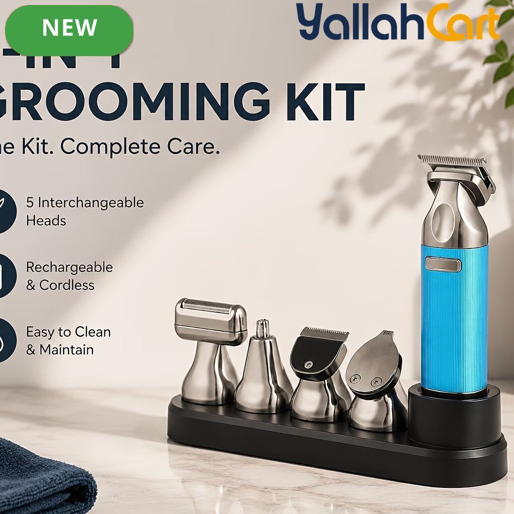 4-in-1 Men's Grooming Kit with Premium Metal Handle