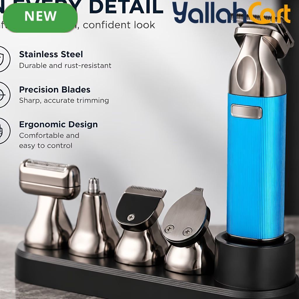 4-in-1 Men's Grooming Kit with Premium Metal Handle