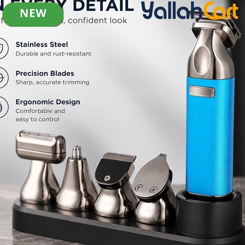 4-in-1 Men's Grooming Kit with Premium Metal Handle