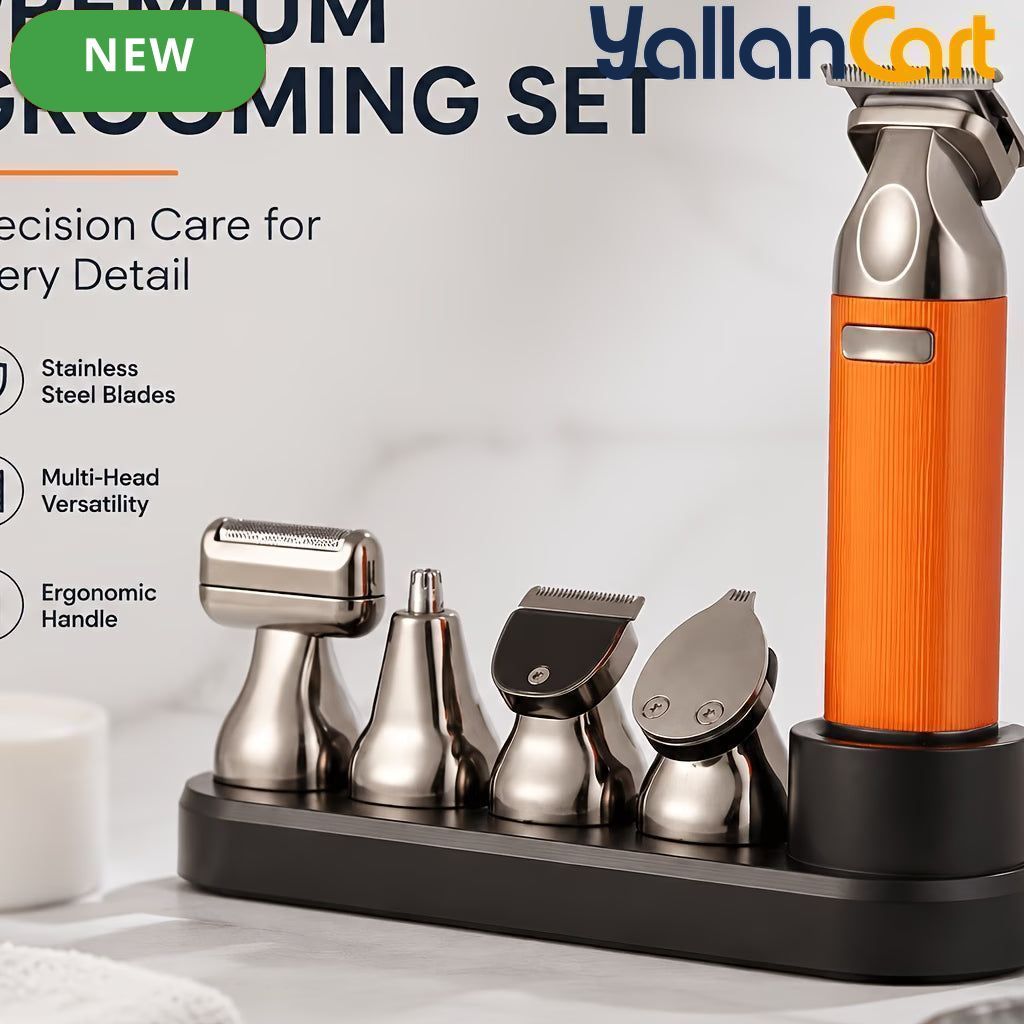 4-in-1 Men's Grooming Kit with Premium Metal Handle