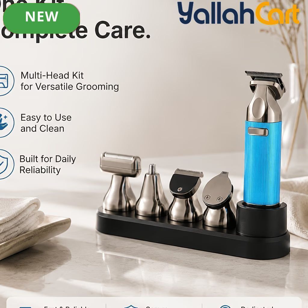 4-in-1 Men's Grooming Kit with Premium Metal Handle