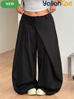 Plus Size Women’s High-Waist Wide-Leg Pants – Oversized Casual 90s Streetwear Trousers
