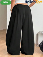 Plus Size Women’s High-Waist Wide-Leg Pants – Oversized Casual 90s Streetwear Trousers