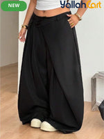 Plus Size Women’s High-Waist Wide-Leg Pants – Oversized Casual 90s Streetwear Trousers
