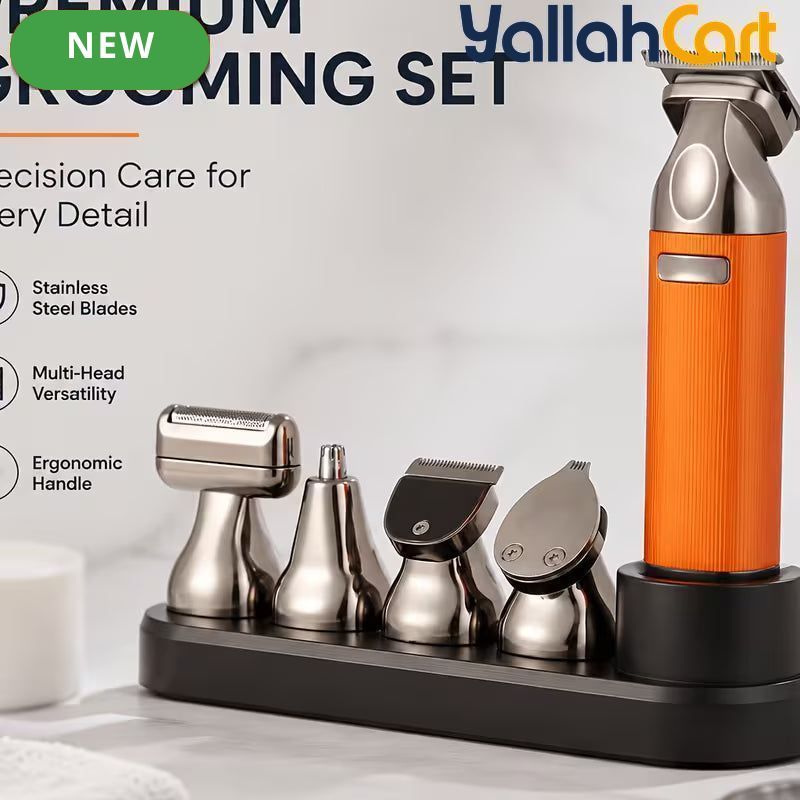 4-in-1 Men's Grooming Kit with Premium Metal Handle