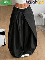 Plus Size Women’s High-Waist Wide-Leg Pants – Oversized Casual 90s Streetwear Trousers