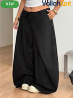 Plus Size Women’s High-Waist Wide-Leg Pants – Oversized Casual 90s Streetwear Trousers
