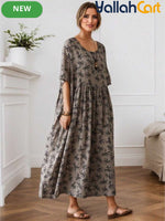 Women’s Bohemian Short Sleeve Round Neck Summer Dress