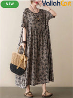 Women’s Bohemian Short Sleeve Round Neck Summer Dress
