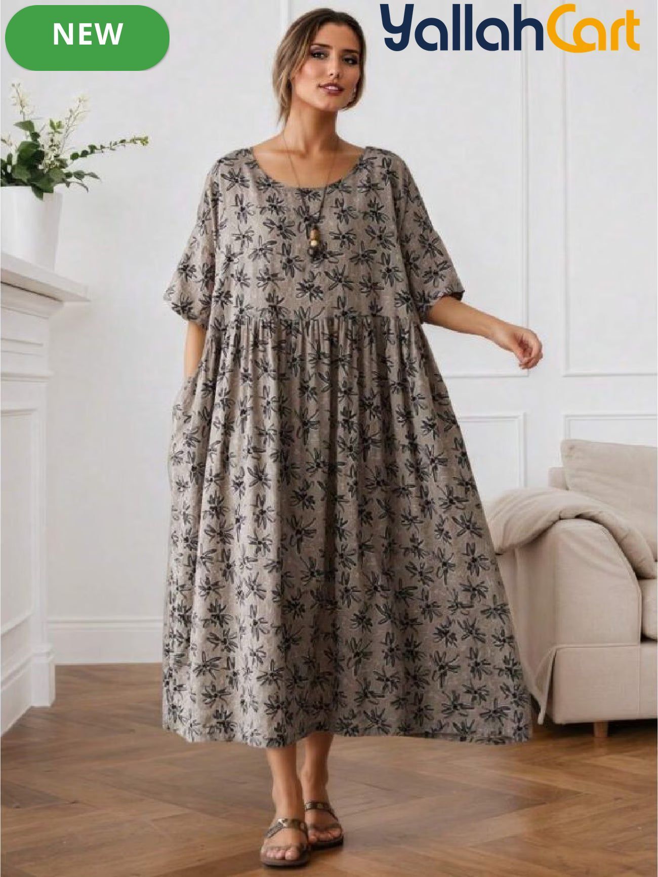 Women’s Bohemian Short Sleeve Round Neck Summer Dress