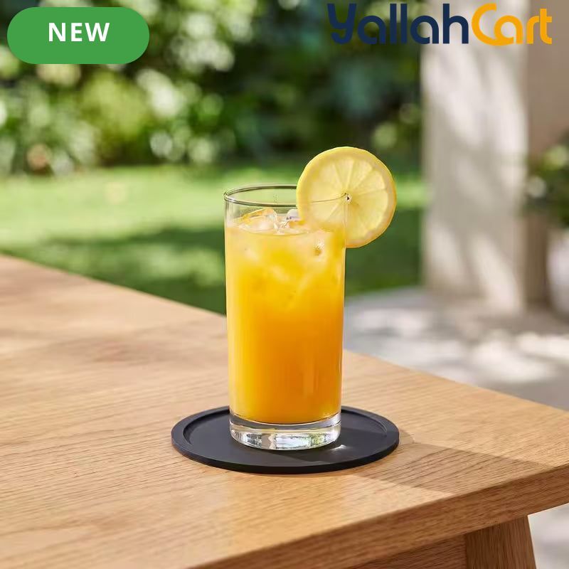 8-Piece Black Silicone Coaster Set – Heatproof Non-Slip Table Protectors for Hot & Cold Drinks