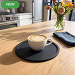 8-Piece Black Silicone Coaster Set – Heatproof Non-Slip Table Protectors for Hot & Cold Drinks