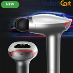 Twin-Head Percussion Massager – Silvery Electric Fascial Massage Gun with LED Display for Desk Workers & Fitness Enthusiasts