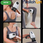 Twin-Head Percussion Massager – Silvery Electric Fascial Massage Gun with LED Display for Desk Workers & Fitness Enthusiasts