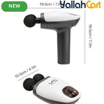 Twin-Head Percussion Massager – Silvery Electric Fascial Massage Gun with LED Display for Desk Workers & Fitness Enthusiasts