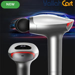 Twin-Head Percussion Massager – Silvery Electric Fascial Massage Gun with LED Display for Desk Workers & Fitness Enthusiasts