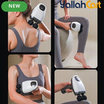 Twin-Head Percussion Massager – Silvery Electric Fascial Massage Gun with LED Display for Desk Workers & Fitness Enthusiasts