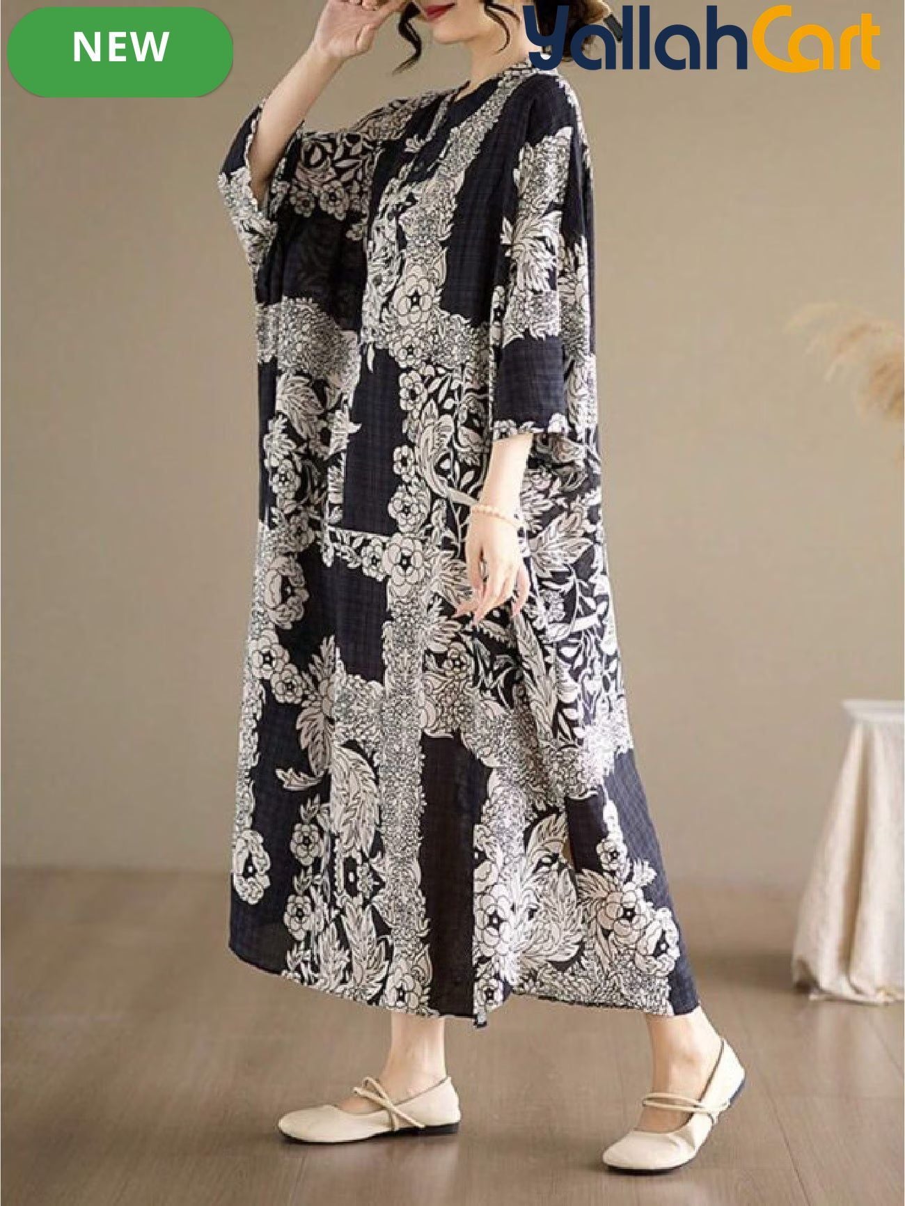 Women's Elegant Halloween Bohemian Shirt Dress – Casual Summer Midi Dress with Flared Hem