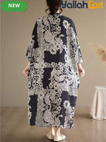 Women's Elegant Halloween Bohemian Shirt Dress – Casual Summer Midi Dress with Flared Hem