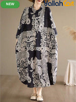 Women's Elegant Halloween Bohemian Shirt Dress – Casual Summer Midi Dress with Flared Hem