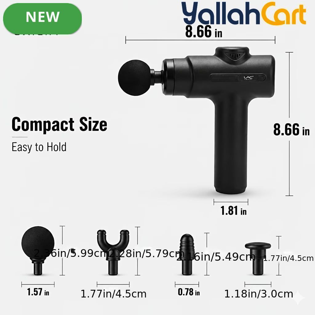 Black Portable Impact Massage Gun for Deep Tissue Massage