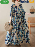 Elegant Summer Halloween Maxi Dress for Women – Casual A-Line Dress with Round Neck, Batwing Sleeves & Pockets