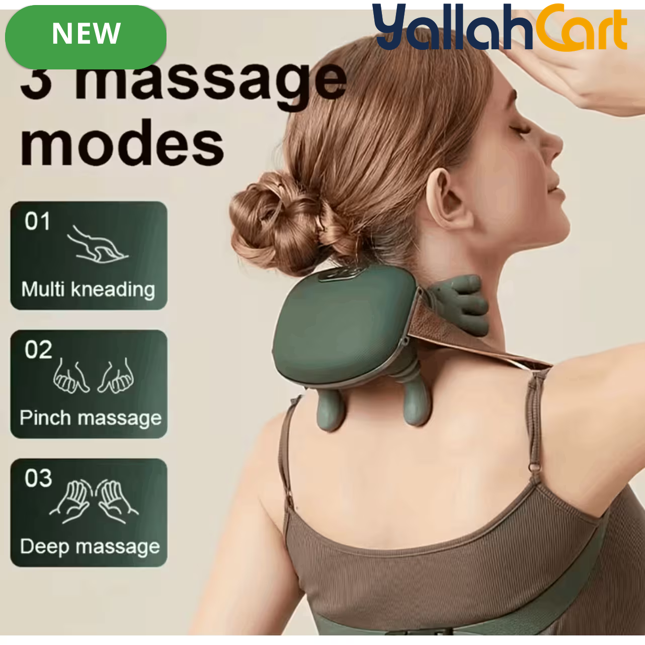 USB Deep Tissue Massager with 8 Therapeutic Probes – Portable Full Body Muscle Relaxation, USB Rechargeable, Black