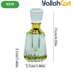 6ml Transparent Crystal Fragrance Bottle – Refillable Portable Oil Container with Golden Cap