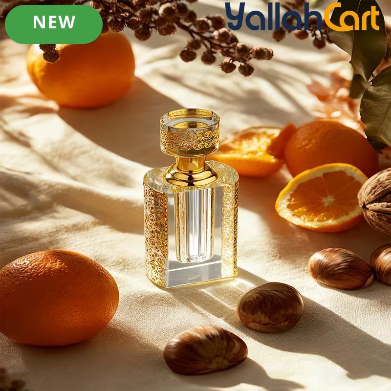 6ml Transparent Crystal Fragrance Bottle – Refillable Portable Oil Container with Golden Cap