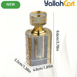 6ml Transparent Crystal Fragrance Bottle – Refillable Portable Oil Container with Golden Cap