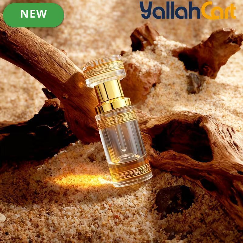 6ml Transparent Crystal Fragrance Bottle – Refillable Portable Oil Container with Golden Cap