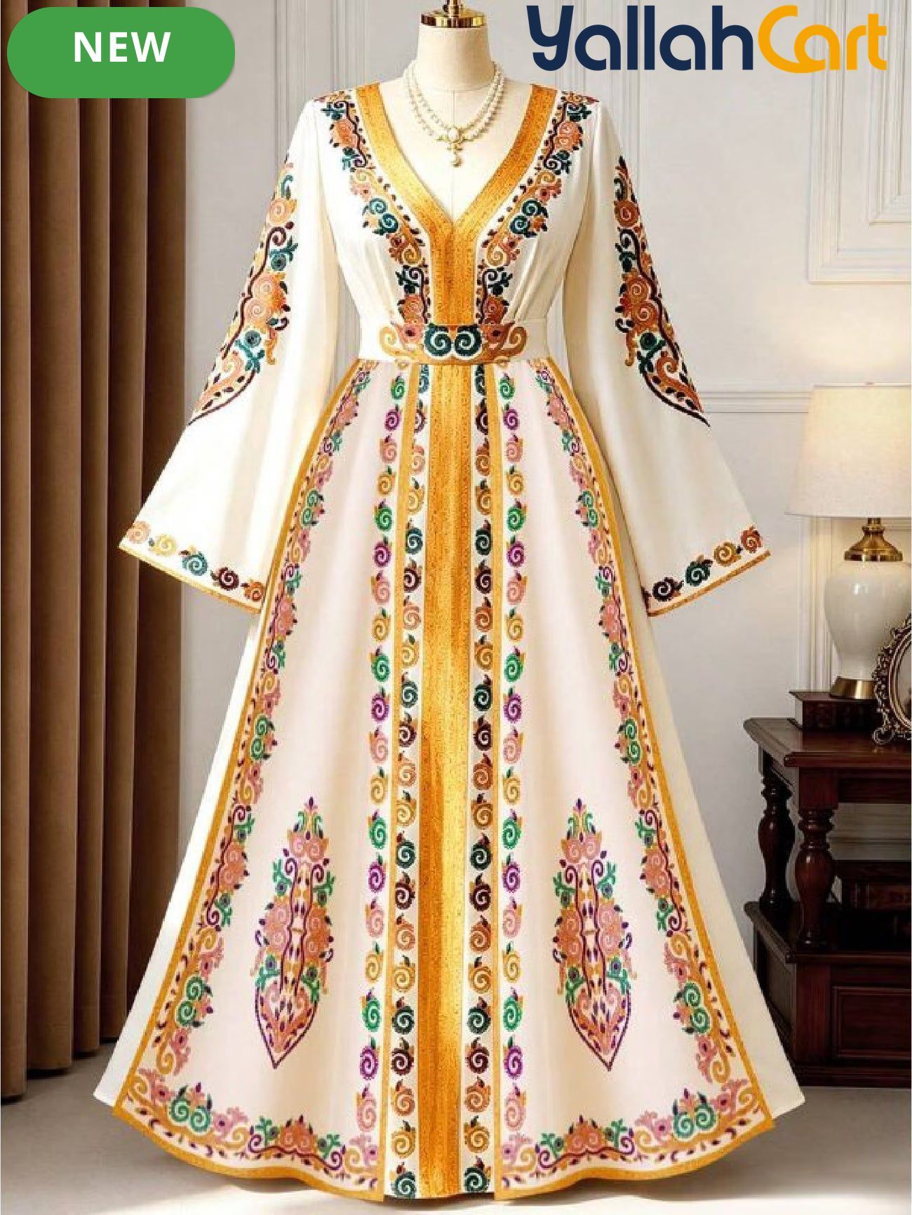 Women’s Bohemian V-Neck Long Sleeve Maxi Dress