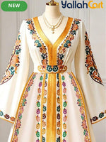 Women’s Bohemian V-Neck Long Sleeve Maxi Dress