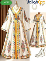 Women’s Bohemian V-Neck Long Sleeve Maxi Dress